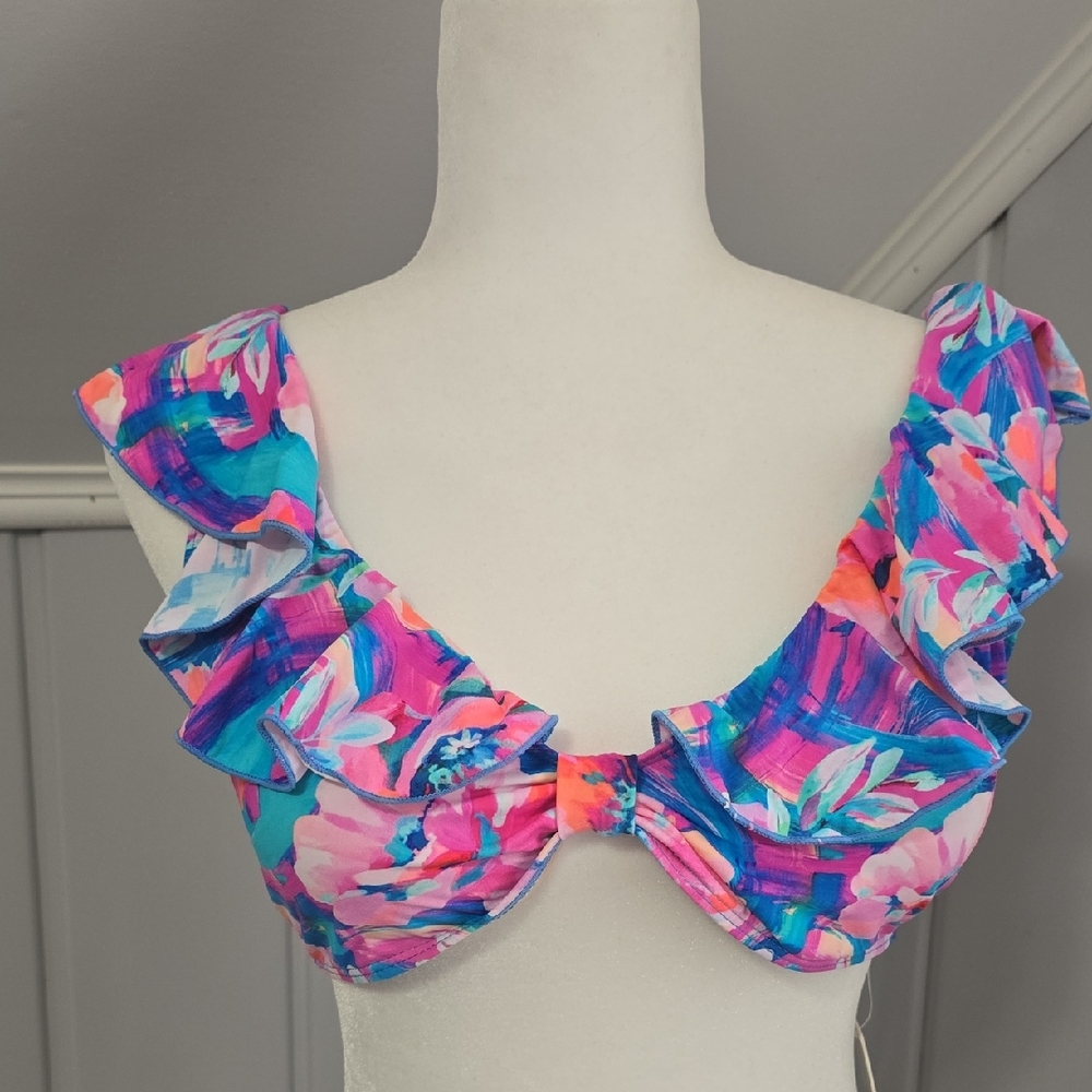 NWT Palms Away By Red Dress Floral Bikini Top